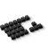 HK Gaming Rubber Keycaps Set | Anti-Rutsch Textur | Double Shot Keycap Set | 23 Tasten OEM Profil Tastenkappen | Für mechanische Tastatur | Kompatibel mit Cherry MX, Gateron, Kailh | Schwarz