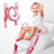 Albert Austin Training Toilet Step for Toddlers 1-7 Years Old - Anti-Slip Soft Cushion Seat with Step for Potty Training (Pink/White)