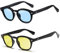 SHEEN KELLY 2Pairs Vintage Runde Sonnenbrille Frau Eyewear Männer Sonnenbrille Rosa Blau