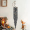 Dremisland Gewebter Makramee-Wandbehang, Mond-Traumfänger, Boho-Chic, Bohemian-Heimdekoration, Wandkunst, Dekoration, schöne Wohnung, Schlafsaal, Türdekoration (Mondgrau)