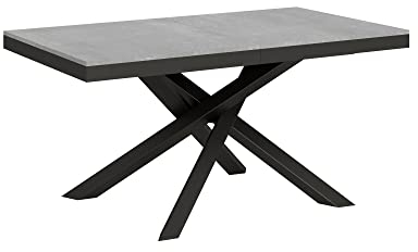 Tavolo Volantis Evolution piano Cemento 90x160 allungato 420 telaio Antracite
