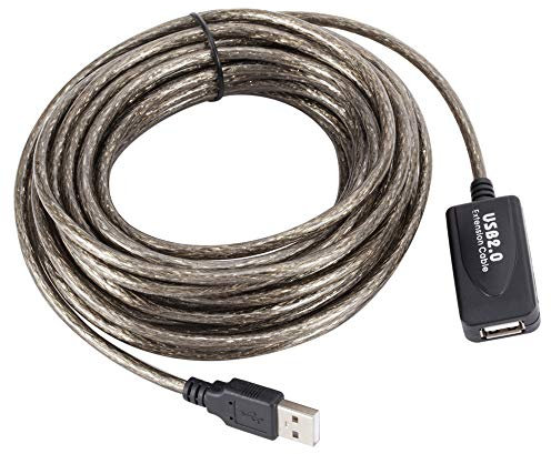 N+B USB2.0 Extension Cable, USB Cable Lead Wire 5M/10M/15M/20M with Signal Amplifier USB Extender Cables without USB Hub High Speed Durable Twisted USB Extended Cables (15M)