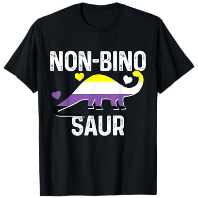 Non Binary Non-Binosaurier Flagge Dinosaurier Lustige Stolz Monat T-Shirt