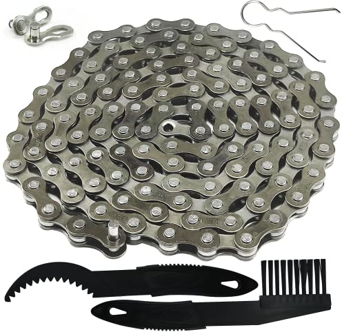 Bike Chain 6/7/8-Speed,Bicycle Chain 1/2x3/32 Inch,Mountain Bike Chain, Special Steel For Road Mountain Racing Cycling (116 Links) With Bike Chain Hook And Bicycle Chain