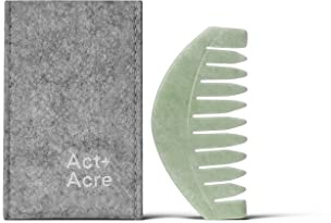 Act + Acre Kopfhaut-Gua-Sha-Werkzeug, breiter Zahn-Handkamm, perfektes Naturstein-Massagegerät, fördert die Mikrozirkulation, verbessert das Haarwachstum