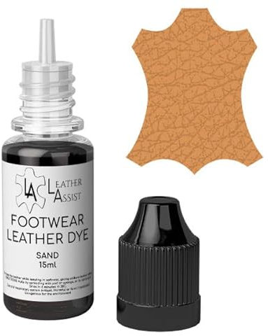Leather Assist Tinte para Cuero para Calzado, Reparación de Color de Pintura, Zapatos, Botas, Mocasines, Zapatillas (Arena)