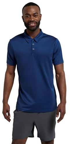 Mountain Warehouse Endurance IsoCool Mens Polo - UV Protection Top, Sweat Wicking T-Shirt, Breathable Tee Shirt - for Spring Summer, Running, Hiking & Outdoors Dark Blue XL