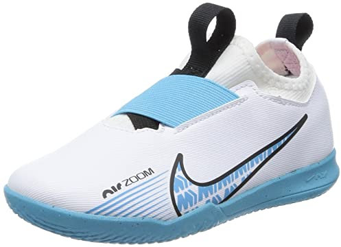NIKE Zoom Vapor 15 Academy Ic Soccer Shoe, White/Baltic Blue-Pink Blast, 4.5 UK