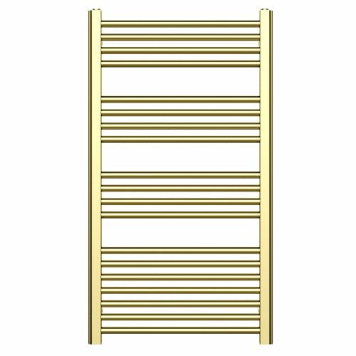 500mm Wide Gold Heated Bathroom Towel Rail Radiator For Central Heating UK (500 x 1000 mm (h))