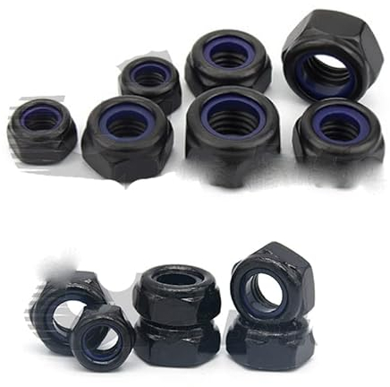 20 Stück schwarze Nylon-Sicherungsmuttern aus Zink UNC 4#-40 5#-40 6#-32 8#-32 10#-24 10#-32 Rutschfeste Sicherungsmutter Klasse 4.8-8I-32