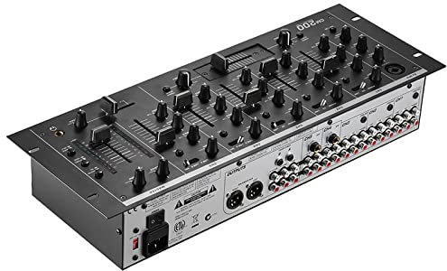Mesa de Mezclas,ERYUE Profesional de 5 canales para DJ de montaje en rack mezclador estéreo consola de mezclas