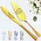 STREADVE Mariage Couteau à Gâteau Personnalisé et Ensemble de Serveur avec Gravure Pâtisserie Couteau à Pâtisserie Cadeau pour Fête de Mariage d'or d'argent Noël, Acier Inoxydable, Or