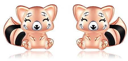 ONEFINITY Roten Panda Ohrringe 925 Sterling Silber Roten Panda Stecker Schmuck Geschenke für Mädchen Tochter