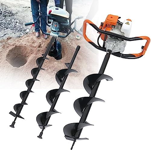 ZUMAHA Post Hole Digger 198CC,Professional Earth Auger Garden Earth Borer Post Hole Digger Borer, for Earth Burrowing/Drilling & Post Hole Digging