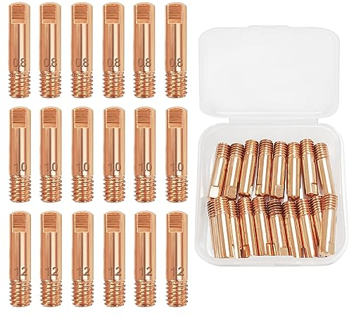 18 ugelli per saldatura MIG da 0,8 mm/1 mm/1,2 mm, ugello di alimentazione per saldatrice MIG/MAG 15AK, kit di ugelli conduttivi in rame per accessori per torcia di saldatura