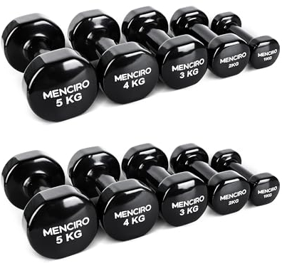 MENCIRO Kurzhantel-Set, 1 kg, 2 kg, 3 kg, 4 kg, 5 kg