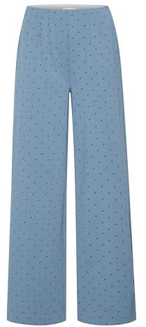ICHI IHKATE Damen Hose Stoffhose Culotte-Hose mit Ziernähten seitlichen Reißverschluss Gemustert Regular fit