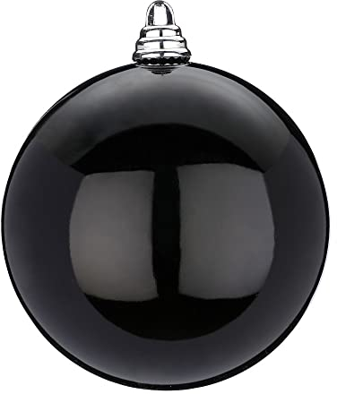 Inge Glas Weihnachtskugeln XXL Kunststoff Kugel Sterne 15cm 20cm & 30cm groß (Kugel 20cm schwarz Glanz)