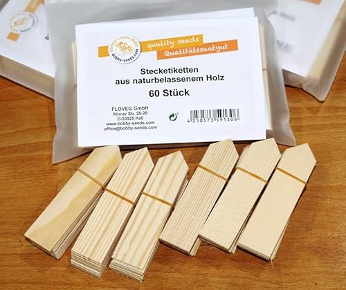 Stecketiketten Holz naturbelassenem Holz 60 Stück 10 * 2,5 cm