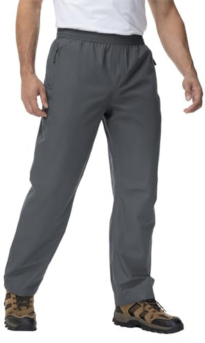 donhobo Herren Hose Wasserdicht Regenhose Leichte Winddichte Fahrrad für Outdoor Mesh Atmungsaktiv Arbeitshose Fahrradhose Wanderhose, Grau, XL