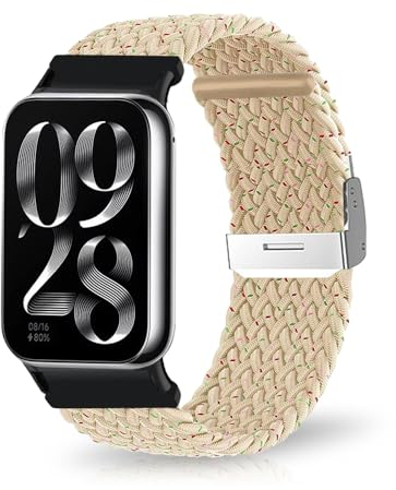 MiRowy Nylon Armband für Xiaomi Redmi Watch 5/Watch 4/Xiaomi Smart Band 9 Pro/Mi Band 8 Pro Uhrenarmband, Ersatzbänder - Aprikose Bunt