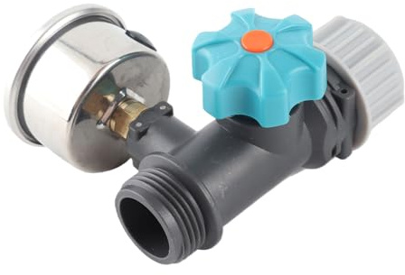 Luocute G3/4 Zoll Verstellbares Wasserdruckregelventil mit Manometer, Visualisiertem Steuersystem, Griff, Tropfbewässerungs-Druckregler für Gewächshaus, Garten, Rasen, Terrasse