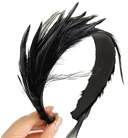 Mumuve Vintage Fascinator Stirnband Exquisite Federn Für Teeparty Hochzeit Kostüm Haarband Damen Kopfbedeckung Für Beerdigung/Hochzeit Haarschmuck Für Frauen