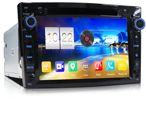 QIIKEN Autoradio 2 DIN avec Navi pour Opel Corsa d Astra h Zafira b Meriva Vivaro,7 “ HD écran Tactile Récepteurs multimédia avec CarPlay et Android Auto Bluetooth FM RDS GPS WiFi CD SWC 4G+64G