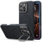 ESR for iPhone 16 Pro Case, Silicone Case with Stand, Compatible with MagSafe, Military-Grade Protection, Built-In Camera Stash Stand, Magnetic Phone Case for iPhone 16 Pro, Cloud Series, Black