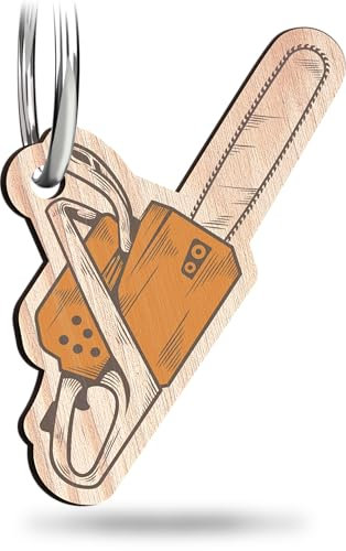 Kettensäge Schlüsselanhänger handgemacht aus Holz, Glücksbringer, Motorsäge, Waldarbeiter Geschenk, Handwerker Geschenk, Holzfäller, Witziges Geschenk Männer