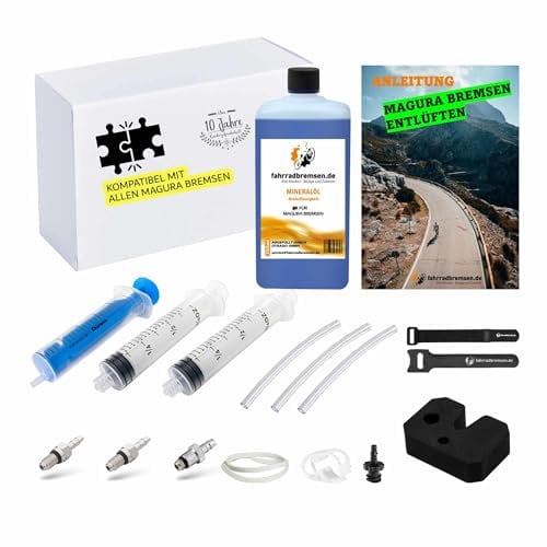OTRADO Entlüftungskit passend für alle Magura Bremsen inkl. Mineralöl 250ml Bremsflüssigkeit zum entlüften von Felgen und Scheibenbremsen