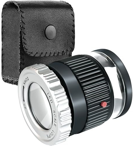 Joycabin 30X Juwelierlupe mit LED Leuchtende UV Beleuchtete, Lupe Einstellbare Brennweite, Juweliere Lupe, Schmuck Lupe für Edelsteine,Schmuck,Diamant,Briefmarken,Münzen,Antiquitäten,Modelle,Fotos