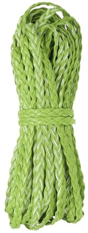 Rebower Flat Braided Leather Cord 5mm Braided Cording 10m Grass Green Leather Craft Strip for Jewelry Making, Necklaces, Bracelets, Belt, 32.8ft