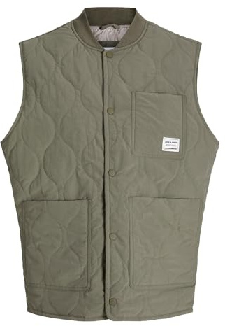 JACK & JONES Men's Jjhero Liner Vest, Dusty Olive, L
