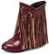 Lizoleor Zeppa Punta Rotonda Donna Stivali Con Le Frange Senza Chiusura Aumento Classico Suede Moda Vernice Polacchine Vino Rosso Numero 40 EU/41Cn