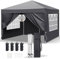 Tactfire Pavillon 3x3m,Faltpavillon,Wasserdicht,Winterfest,EIN klick Verriegelung,UV Schutz 50+,Gartenzelt,Partyzelt,Stahlrahmen,mit 4 Seitenteilen,4 Sandbeutel,für Garten,Party,Camping,Dunkelgrau