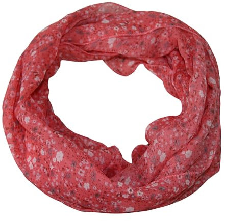beybey® Blümchen Damen Loop Schal aus Seide und Baumwolle und in herrlichen Farben. (lachs)