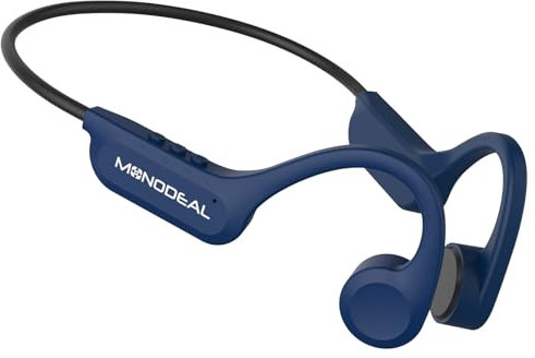 MONODEAL Cuffie con suono osseo Bluetooth 5.3 Open Ear, porta di ricarica di tipo C, IPX6, impermeabile, cuffie per conduzione, cuffie per jogging, ciclismo, fitness