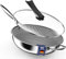 Kiseely Hybrid Wokpfanne mit Deckel 34 cm, Antihaft edelstahl Wokpfanne induktion, Bratpfanne mit Antihaftbeschichtung, Induktionfest pfanne, BPA/PFOA-frei wok (VG7)