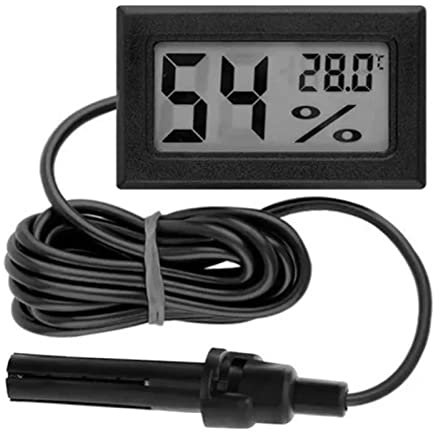 Glomora Thermometer Hygrometer Digital Mini Electronic Temperature Humidity Meter,LCD Display Temperature Fahrenheit for Humidors Greenhouse Garden Incubator Reptile Terrarium
