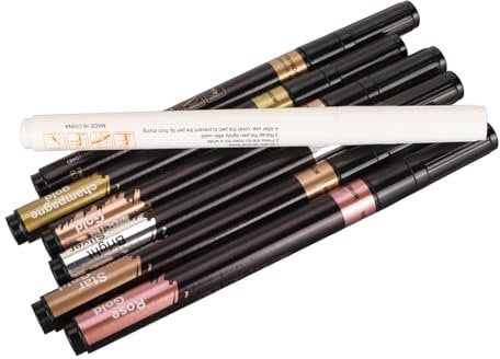 Mirror Marker, Rose Gold Bronze Metallic Paint Pen Set Fade Resistant 0.7mm Tip Shiny Finish for Card for Glass
