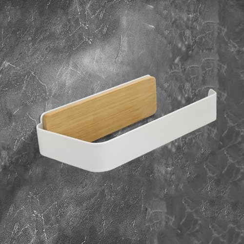 Porta Carta Igienica Da Muro Adesivo Bianco Bambù Porta Rotolo Da Parete | Portarotolo Senza Forare Bagno