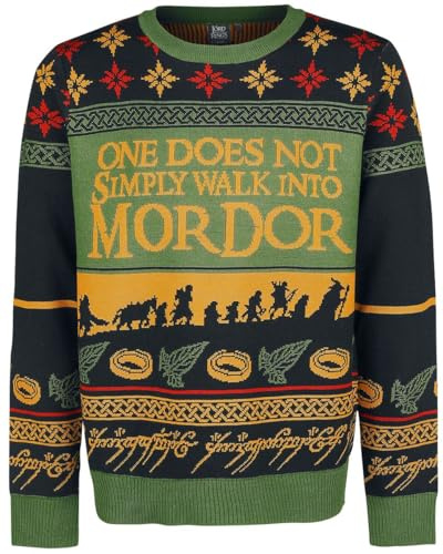 Herr der Ringe Walk Into Mordor Männer Weihnachtspullover Multicolor