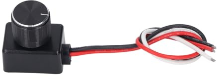 Hyuduo Variateur LED PWM 12-24 V, Bouton en Alliage d'aluminium avec Prévention des Surintensités pour une Gradation Fluide, Contrôle du Variateur Basse Tension pour Camping-cars, Bateaux, Camions