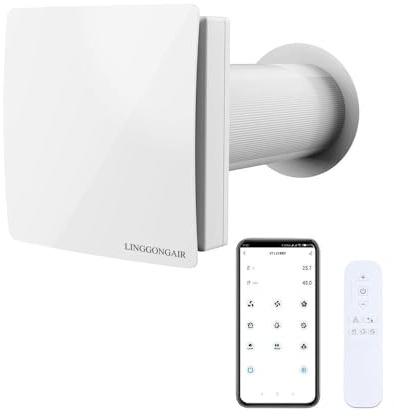 Heat Recovery Ventilator 125mm, WiFi App, Quiet Fan, HRV, EC Motor, 60m³/h | WiFi Smart App Control, Ultra-Quiet, Pre-filter & Washable Ceramic Filter, 60m³/h, EC Motor, Energy-saving HRV System