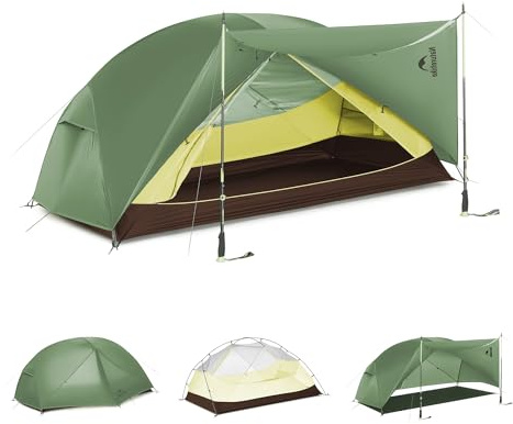 Naturehike Mongar Pro/Base Ultraleichtes Zelte Winddicht Wasserdicht Trekkingzelt Tragbar 1 & 2 & 3 Personen Zelt 3-4 Saison für Camping Wandern