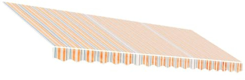 Yisssmeng Markisenbespannung 4,5 x 3,5 m – Ersatz Markisenstoff für Gelenkarmmarkisen, strapazierfähiger Polyester-Stoff mit PU-Beschichtung, Mehrfarbig Gestreift, für Terrassenbeschattung