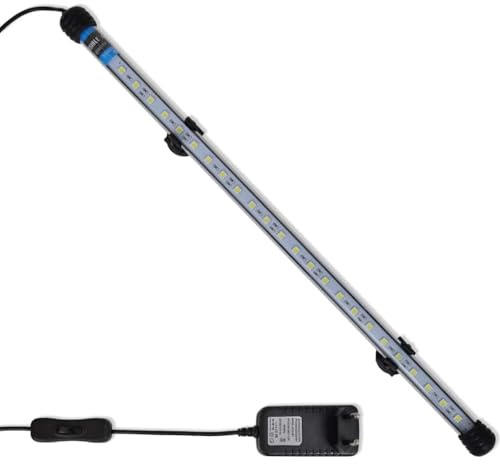 sephironlbb LED Aquarium Lampe 48 cm kaltes Weiß, wasserdichte Leuchte mit 24 LEDs, energiesparende Beleuchtung für Süßwasser und Meerwasser Aquarien, geeignet für Pflanzenwachstum und Aquascaping