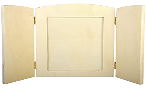 Rayher Fotorahmen Holz, faltbar, Bilderrahmen klappbar, Holz FSC zertifiziert, Bilderrahmen zum Aufstellen, 62424000, Beige