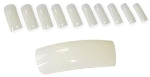 500 pieces Classic SQUARE Premium Professional tips NATURAL in 10 sizes (0-9) with light C-curve in ABS quality from